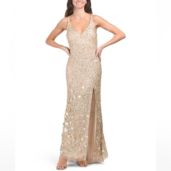 Mac Duggal Strappy Back Sequin Gown - Picture 5 of 10